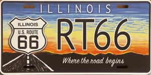 Illinois Route 66 Scenic Byway License Plate